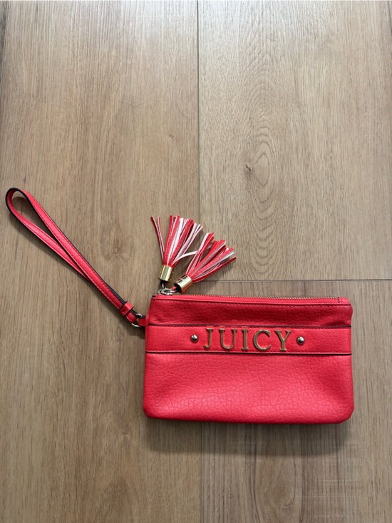 Juicy Couture Handbags - Juicy Couture Coral-Red Tassel Wristlet Clutch Y2K Summer